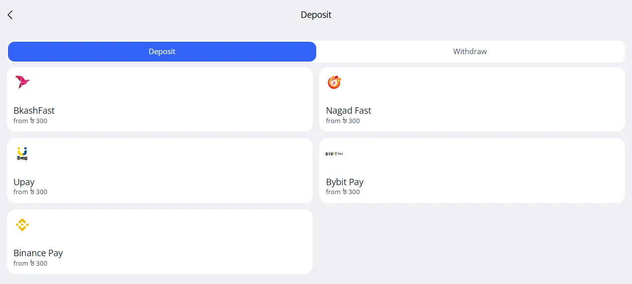 Glory Casino withdrawal processing and payment methods